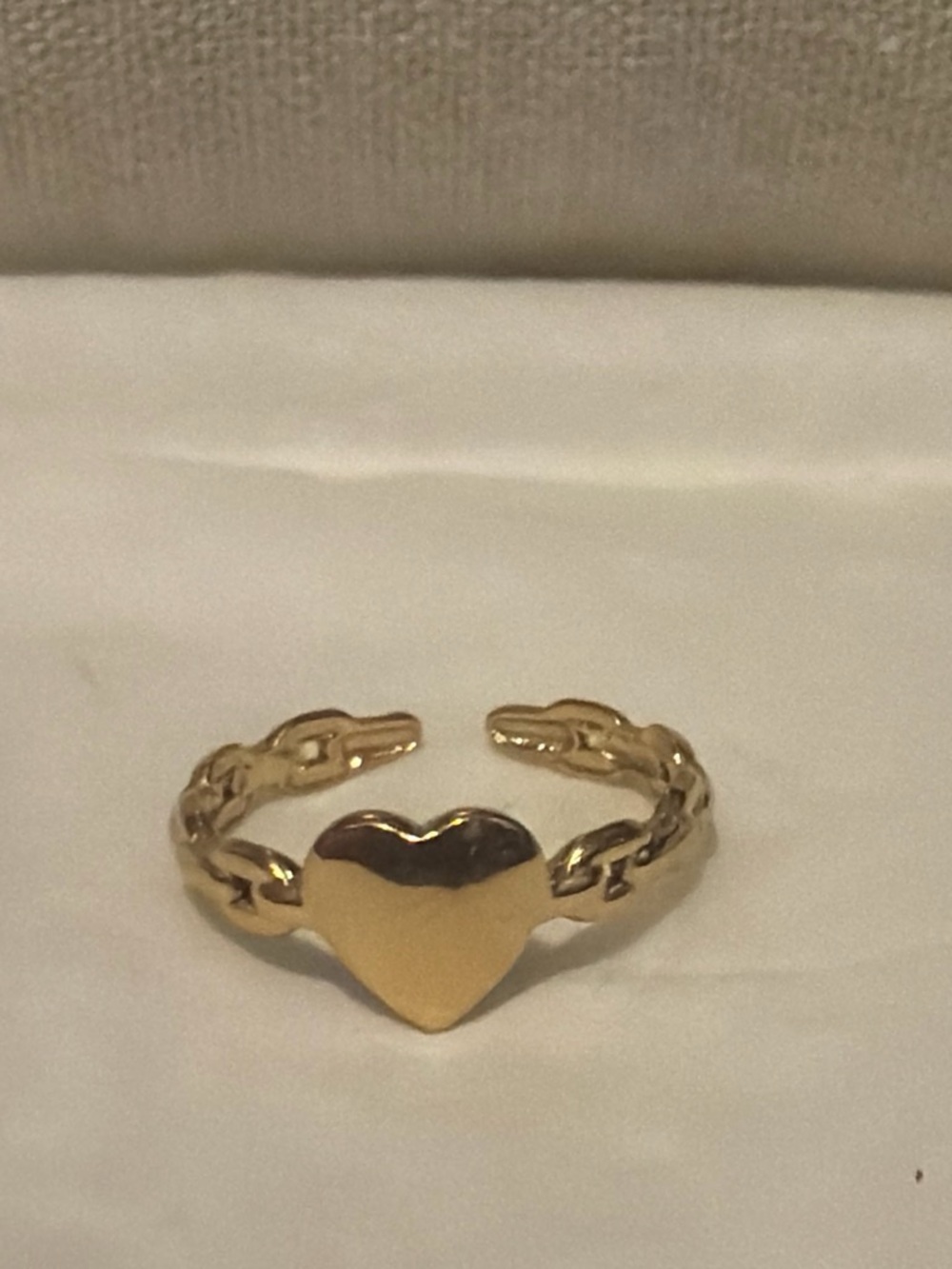 Gold Heart Chain Open Ring - Women Jewelry